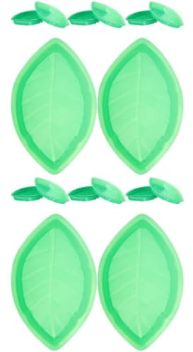Alipis 2 Ensembles Plateau En Forme De Feuille Casse-croûte Plateau De Service En Feuille De Palmier Bol De Fruits Plateaux À Goûter Bols De Fruits Corbeille Green Plastique 8 Pièces * 2