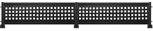 CM GARDEN - Kit de Valla de Automontaje, Acero Galvanizado, Metálica de Ocultación, Fácil Instalación, Modelo Cuadros, 308,4 x 50 cm, Negro