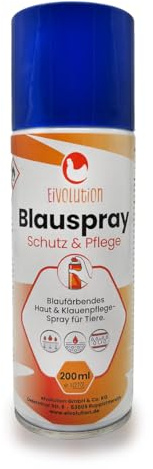 eivolution Blauspray für Hühner und Nutztiere, Wundspray zur Hautpflege mit Dexpanthenol und Oreganoöl, 200 ml