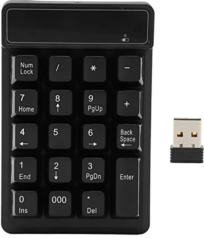 Risegun Pavé numérique Bluetooth 2,4 G sans fil avec 18 touches, mini pavé numérique USB pour ordinateur portable, bureau et ordinateur portable