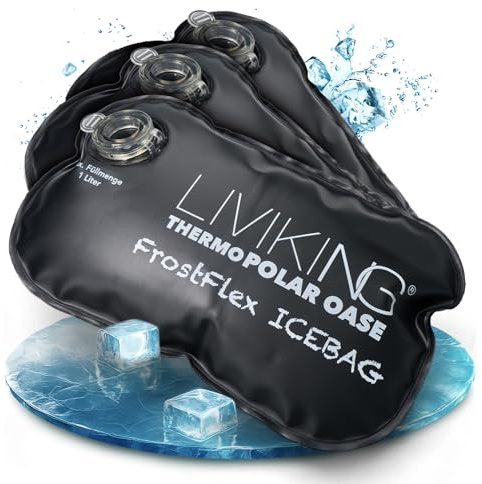 LIVIKING® XXL Eisbad Eiswürfelbeutel 3/6/9er Set [Wiederverwendbare Eiswürfel Bags mit innovativer Eismengen-Tabelle] Für Eistonne, Eiswanne, Ice Bath & Eisbaden Tonne – JETZT FrostFlex entdecken (9)