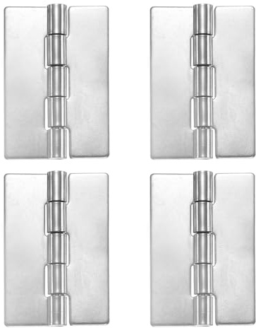 QUARKZMAN 4 Bisagras Soldables De Alta Resistencia 3 X 1.97 Color Plata | 0.08, Bisagras De Soldar A Tope, Acero Inoxidable 304, Para Puertas De Metal De Remolque