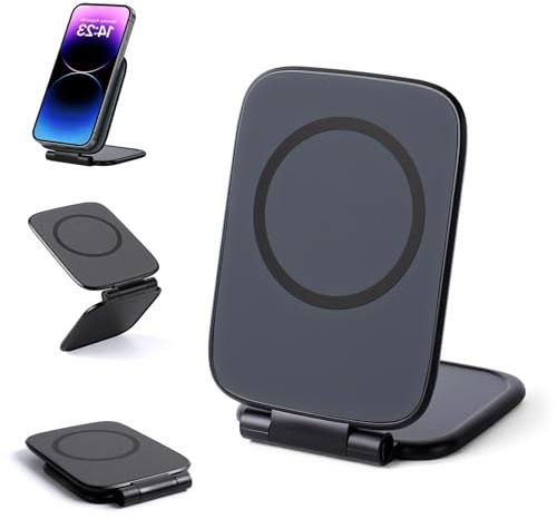 Ultra-Thin Foldable Magnetic Car Phone Mount,Shockproof, Strong Magnet Secure,270° Adhesive Cell Phone Holder for Your Car/Gym/Mirror Compatible with iPhone & Android