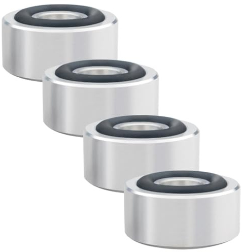 Veemoon 4pcs Aluminum Alloy Speaker Vibration Absorber Feet Subwoofer Stand Silver Protective Isolation Pads for Home Theaters Speaker Equipment