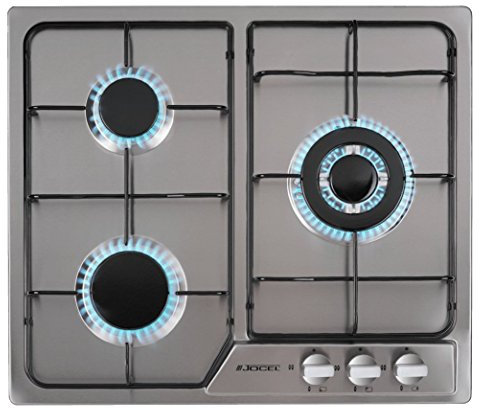 Jocel Plaque de cuisson au gaz encastrable, 3 feux, inox JP3GI008930