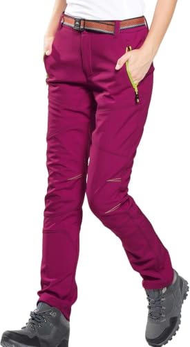 FLYGAGA Damen Outdoorhose Softshellhose Wanderhose Gefüttert Fleece Warm Wasserdicht Winddicht Thermohose Winterhose Skihose Snowboardhose Trekkinghose Funktionshose Herbst Winter