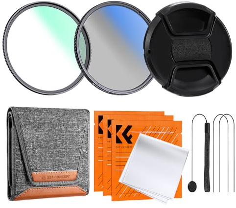 K&F CONCEPT Filterset 58mm UV Filter+Polfilter (CPL)+Objektivdeckel