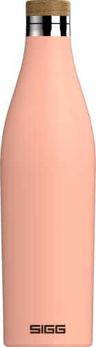 SIGG Meridian Shy Pink drickflaska (0,5 L), föroreningsfri och läckagesäker vattenflaska av rostfritt stål, dubbelväggig isolerad flaska för kalla och varma drycker