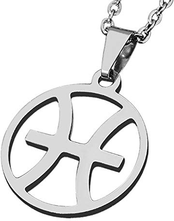 ZENSE - Sternzeichenkette Fische für Männer ZP0245, Durchmesser 2 cm, mit Kette