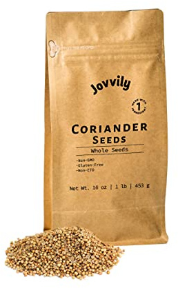 Jovvily Coriander Seeds - 1lb - Whole Seeds - Non GMO - Naturally Sourced - Traditional Spice