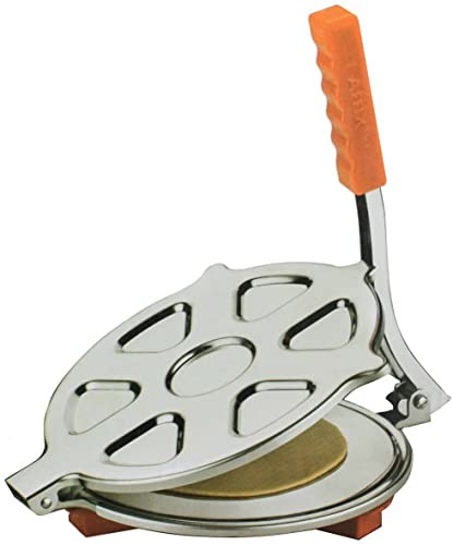 Nobel Stainless Steel Tortilla Press Chapati, Roti, Puri Papad,Chips Press Maker. Make Tortillas Egg Cakes