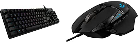 Logitech G512 Tastiera Gaming Meccanica, RGB LIGHTSYNC, Tasti Retroilluminati, GX Blue Clicky Switch, Carbon/Nero & 02 HERO Mouse Gaming Prestazioni Elevate, Sensore HERO 25K, Nero