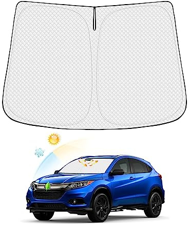 Canvcle Windshield Sun Shade for Honda HR-V 2016-2022 HRV Accessories Thicken 6-Layer Foldable Front Window Sunshade Cover Sun Visor Protector Block UV Rays Keep Vehicle Cool