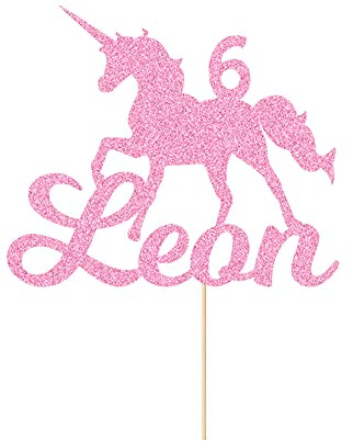 EDSG Personalised Cake Topper Birthday Cake Toppers Unicorn Cake Topper Cake Decor Custom Cake Topper for Girls Women with Any Name Age 1st 2nd 3rd 4th 5th 6th 7th 8th 10th 16th 18th(Baby Pink)
