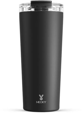 Meoky 24 oz Travel Coffee Mug with Leak-proof Lid, Stainless Steel Insulated Coffee Tumbler, Keeps Hot for 8 Hours or Cold for 24 Hours, Fits in Car Cup Holder (Night)