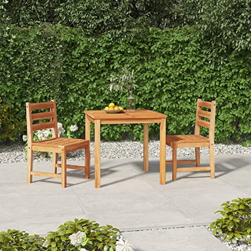 Homgoday Gartenmöbel Set 3-TLG. Sitzgruppe Garten Essgruppe Gartengarnitur Sitzgarnitur Gartenset Gartentisch mit Stuhl Esstisch Gartenmöbel Balkonmöbel Massivholz Teak#E
