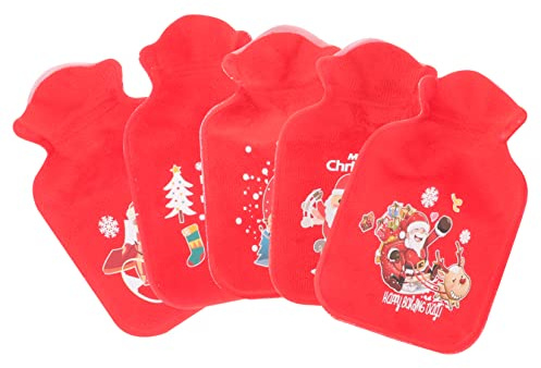 LALAFINA 5st Mini Wärmflasche Tasche Für Heizflaschen Nachfüllbarer Handwärmer Bauchwärmer Wassergefüllte Wärmflasche Bett Wasserflasche Winter Mädchen Polyester Winterartikel