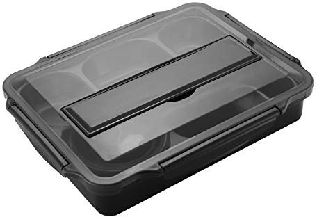 TEmkin Lunchbox-Behälter, Thermo-Lunchbox-Behälter aus Edelstahl mit Fächern, Lunchbox, Mikrowellenheizung, Lebensmittelbehälter, Geschirr, Thermoskanne für Erwachsene