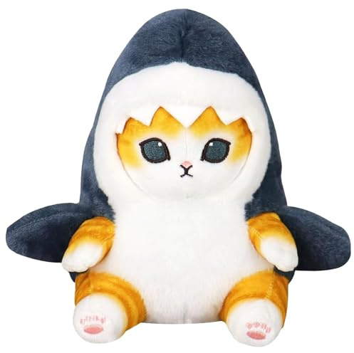 Hpbaggy Gato Juguetes de Peluche,22 cm Gato Tiburón Muñeca Felpa