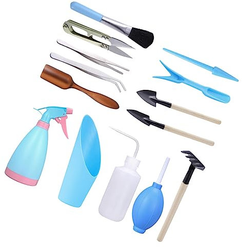 OFFSCH 1Ensemble Outils de Jardin Miniatures pour Plantes Succulentes Kit de Plantation et Repiquage Accessoires de Jardinage Pratiques pour Intérieur et Extérieur