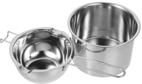 STOBOK 1set Pentole Per Sciogliere Cera e Cioccolato Acciaio Inossidabile Design Compatto e Leggero Per Cucina e Con Vaso Esterno