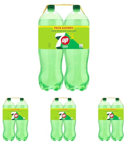 7 UP Zero Refresco Lima y Limón sin azúcar pack 2 botellas 2L (Paquete de 4)