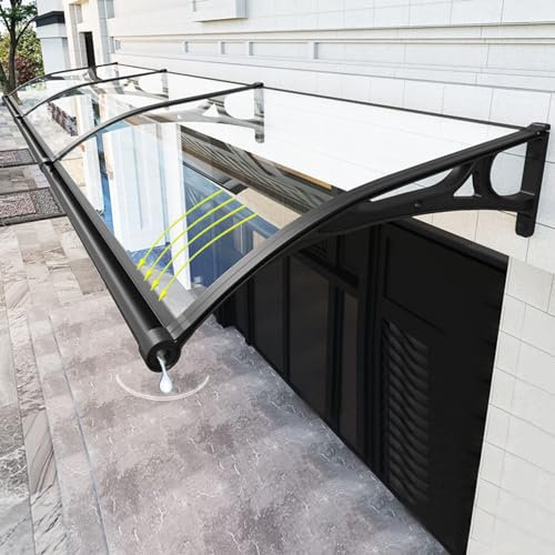 Porch Canopy Outdoor Awning Patio awnings Front Door Canopy Window Awning with Aluminum Alloy Large Sink,Roofing Rain Shelter,Patio Porch Awning Shelter,Polycarbonate Cover-60x70cm/24x28