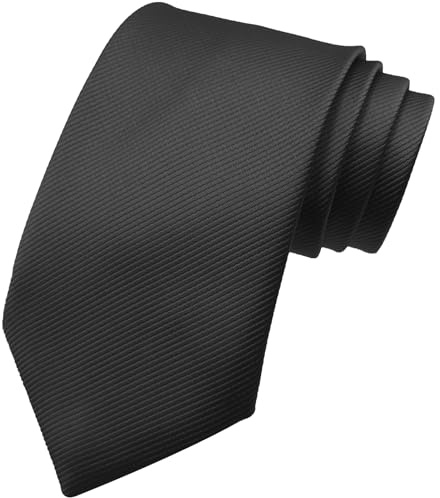 AHLPO Elegante Krawatte für Herren 8 cm, Herren Krawatten, Klassische Schlips Herren für Hochzeit, Büro, Party und Festliche Veranstaltungen - Einfarbig in Verschiedenen Farben Tie Schwarz