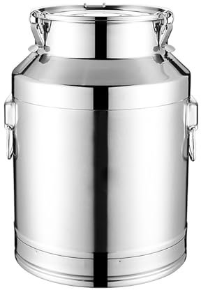 Adima 5L/9L Seal Milk Transport Can Stainless Steel Milk Bucket with Spigot,Liquid Solid Storage Barrel Tea Canister with Silicone Sealed Lid,5L
