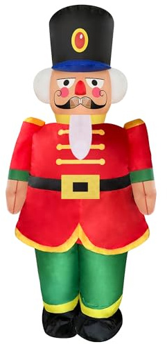 Mevintop Chrismas Inflatable Costume Adult Christmas Blow-up Costume for Christmas Party/Halloween Costume (Red Nutcracker Soldier Costume)