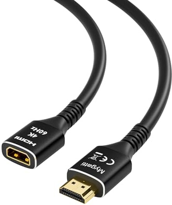 Mygatti HDMI 2.0 Verlängerungskabel(10 Meter),HDMI Stecker auf Buchse 4K@60Hz, HDMI Kabel, HDMI Extender,kompatibel mit TV Stick, HDTV, PS5, PS4,Xbox,Full HD, 3D, ARC,HDR-Schwarz