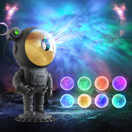 LPONGPOCUI Astronaut Galaxy Projector Night Light, with Remote, Gift for Childrens (Astronaut Black)