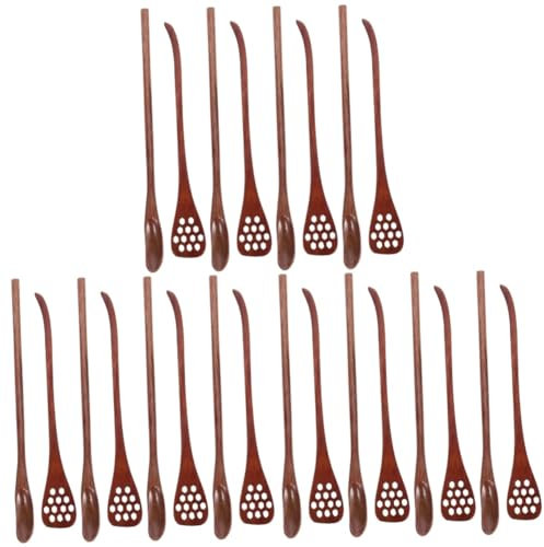 Cabilock 24pcs Ergonomic Honey Stirrer Spoon Wooden Stirring Sticks for Coffee Bar Tea Multipurpose Stirrer