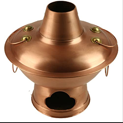 Chinese Hot Pot,Copper Hot Pot, Fondue Pots Copper Hot Pot Charcoal Pure Copper Old-Fashioned Thick Copper Hot Pot Old Copper Pot Household Mutton Full Copper Pot(32cm)