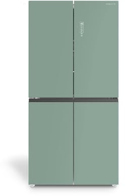 CREATE / FRIDGE STUDIO CROSS DOOR 503 / Réfrigérateur style Cross door 4 portes 503L vert sauge / 85,3 x 69,8 x 177,5 cm/No frost, Care+, antibactérien, commande tactile électronique, 170W