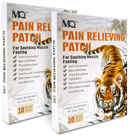 Tiger Pain Patch, 20 Pcs Chinese Pain Relief Herbal Patches, Natural Plant Heat Patches for Knees, Back, Waist, Shoulders, and Neck 12 Hours Long Lasting