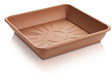 Erhard-Trading Blumentopf-Untersetzer Quattro Eckig Terracotta Quadratisch Kunststoff 42,5 cm (Gr. 4)