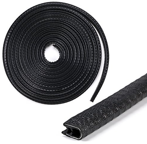 IGNPION 5M Garniture protectrice de bord en caoutchouc de forme de U Joint de porte de voiture Protection Protector Bordure Bande Météo Décapage pour Car Metal Edges Boat, Grip Range 1.0mm à 2.5mm