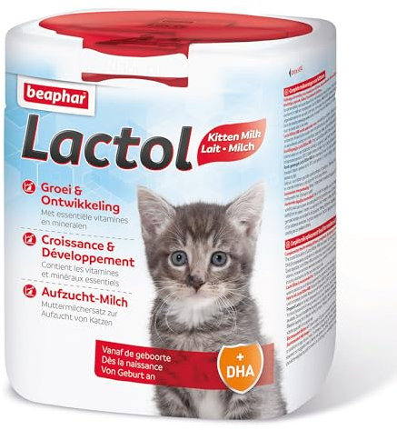 BEAPHAR - Lactol Aufzucht-Milch - Für Kätzchen - Von Geburt An - Muttermilchersatz Mit DHA, Vitaminen Und Mineralien - Unterstützt Gesunde Aufzucht Und Stärkung - 500 g
