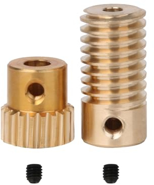 CNBTR Réducteur de vis sans fin en laiton - Modulus 0,5 - 20 T - Roue à engrenage sans fin de 3 mm - Jaune