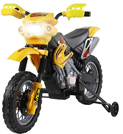 HOMCOM 6V Kids Child Electric Motorbike Ride on Motorcycle Scooter Children Toy Gift for Age 3+ (Yellow)