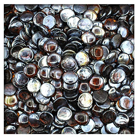 Kieskönig 10 kg Glasnuggets Glassteine Muggelsteine Mosaiksteine Tischdeko 25-32 mm Bernstein