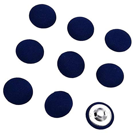 Bonarty 10pcs Stoffknöpfe, Knöpfe Stoff bezogen, stoffbezogene Dekoknöpfe Bastelknöpfe Nähknöpfe, 2cm - Tiefes Blau