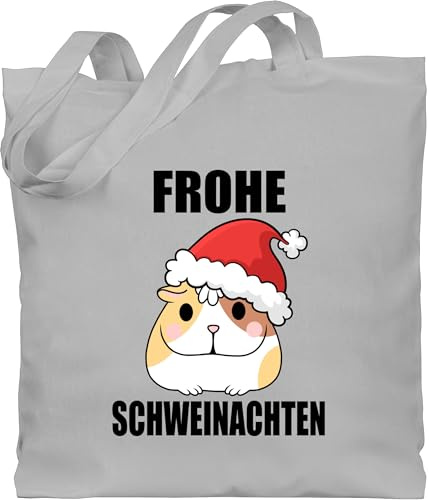 Shirtracer - Baumwolltasche - Weihnachten Geschenke Christmas Bekleidung - Frohe Schweinachten mit Meerschweinchen