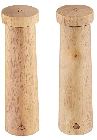 Navaris Salz und Pfeffer Mühle Set - Gewürzmühle Grinder Streuer für Gewürze - Salzstreuer Pfefferstreuer aus Holz - zum Mahlen - nachfüllbar
