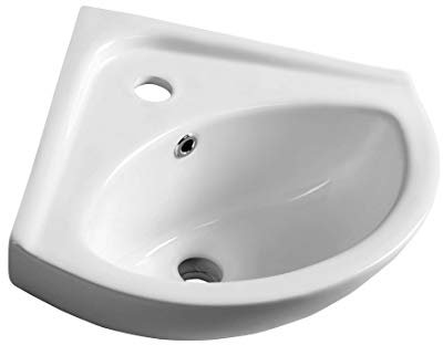 Hänge - Waschbecken Eckwaschbecken Keramik weiß Waschtisch 34 x 34 cm