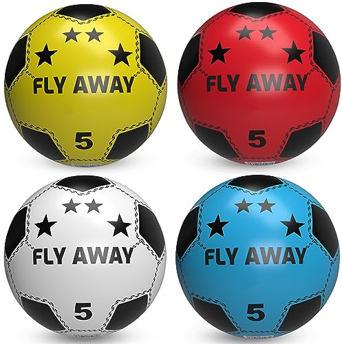 SourceDIY Kids football Soccer Shoot PVC plastic toy ball (Pack of 12) Deflated Lightweight Adjustable Inflatable for Indoor Outdoor Play Beach, Home, Birthday, School & Parties Assorted Colours