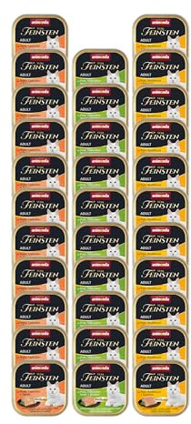 animonda Vom Feinsten Adult Feinschmecker Vielfalt (32 x 100 g), Nassfutter für ausgewachsene Katzen, Katzenfutter ohne Getreide und Zucker, mit unwiderstehlichem Schlemmerkern