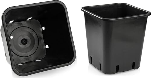 AlmaStore Set 10 Vasi Quadrati 15 X 15 X 20 CM (3,6 LT) per Piante – Vasi in Polietilene Resistente UV e Gelo – Perfetti per Coltivazione Indoor/Outdoor, Giardino, Balcone, GrowBox