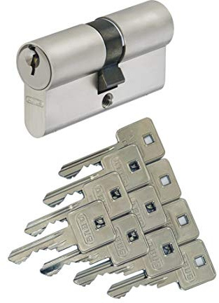 ABUS A93 Doppelzylinder 45/45mm mit 10 Schlüssel, mit Not-u. Gefahrenfunktion und Bohrschutz, Profil C73 C83